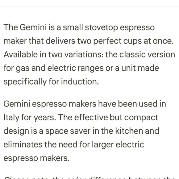 Gemini Express stovetop espresso maker in red - Picture 14 of 16